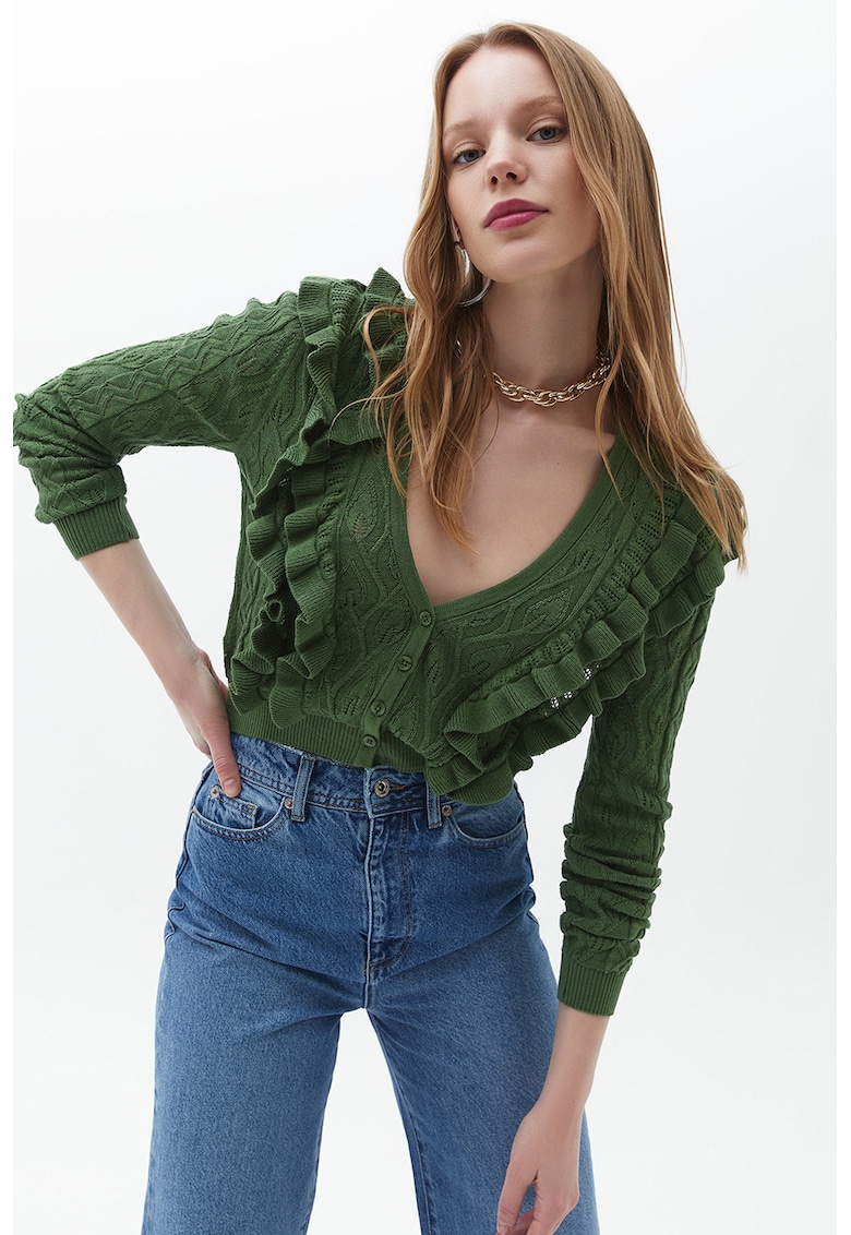 Pulover crop cu decolteu in V Parfirgan Pulover crop cu decolteu in V Parfirgan