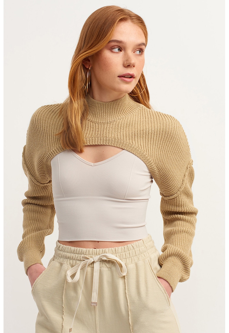 Pulover crop cu decolteu la baza gatului Parcutroll