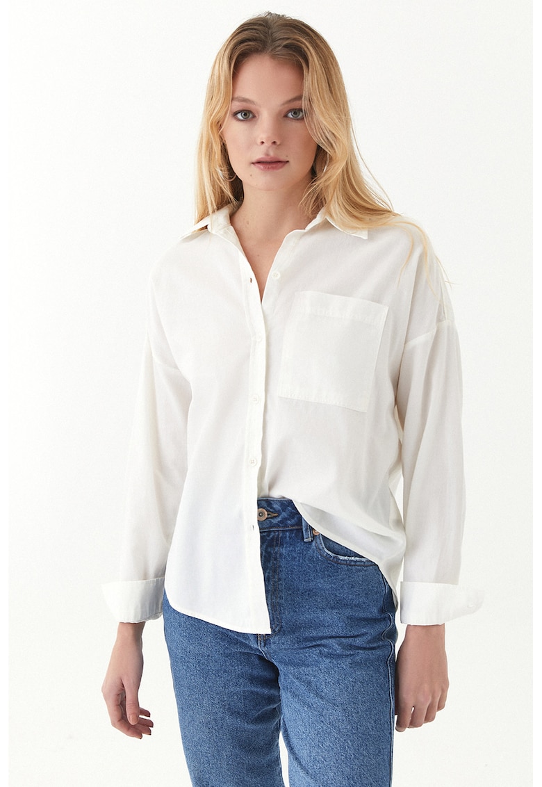 Camasa din bumbac cu model uni