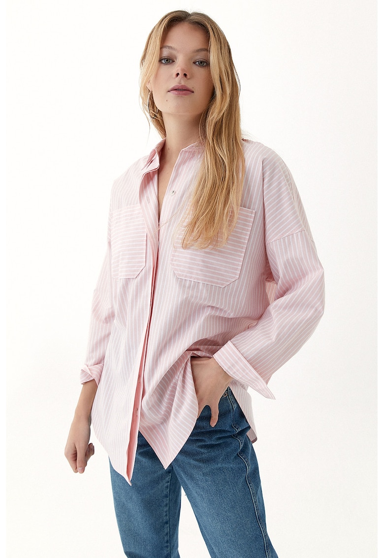 Camasa cu maneci cazute si dungi