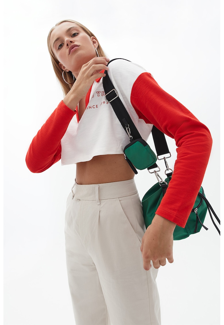 Bluza de trening din amestec de bumbac cu guler polo