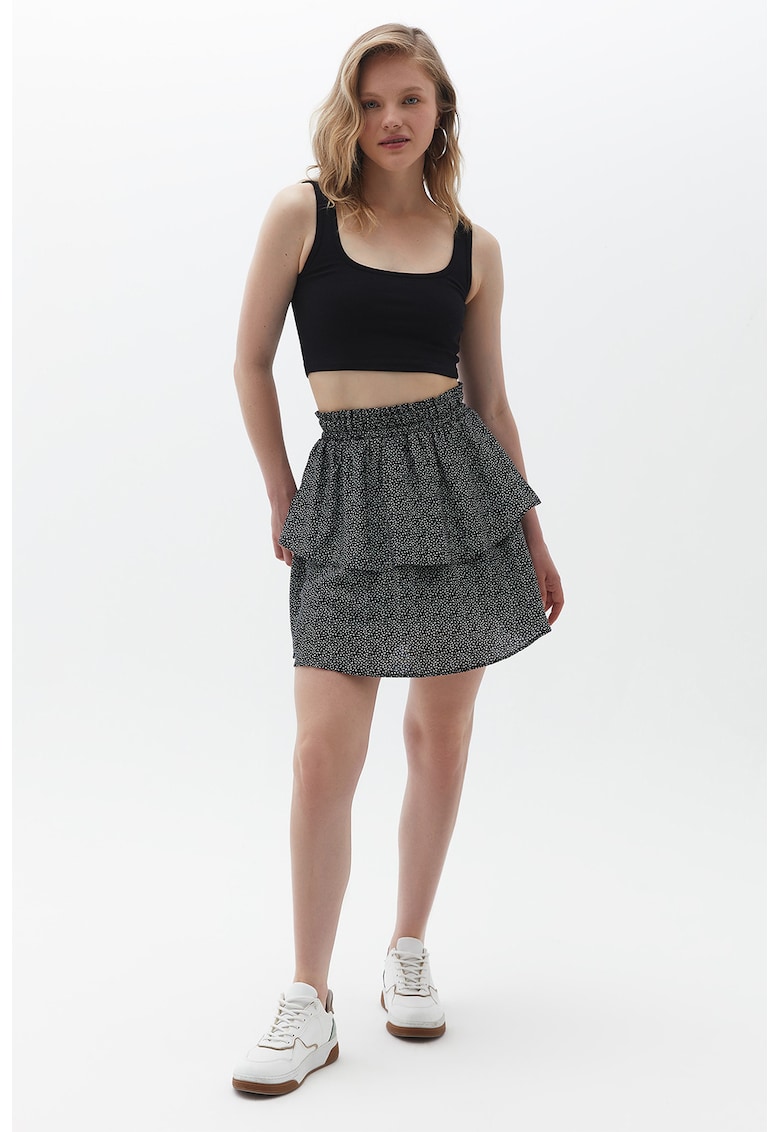 Fusta mini cu model si croiala stratificata