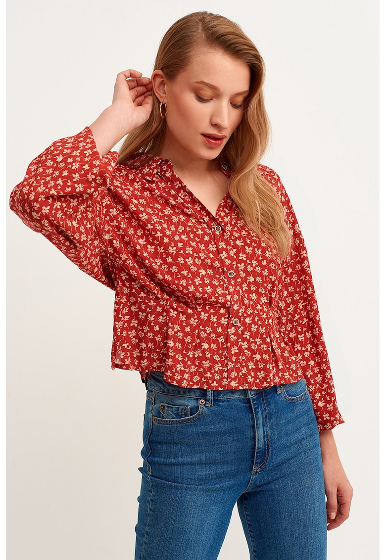 Camasa crop cu maneci lungi