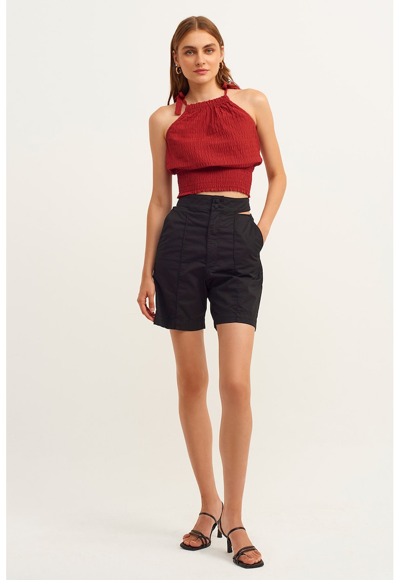 Pantaloni scurti din amestec de bumbac - Negru