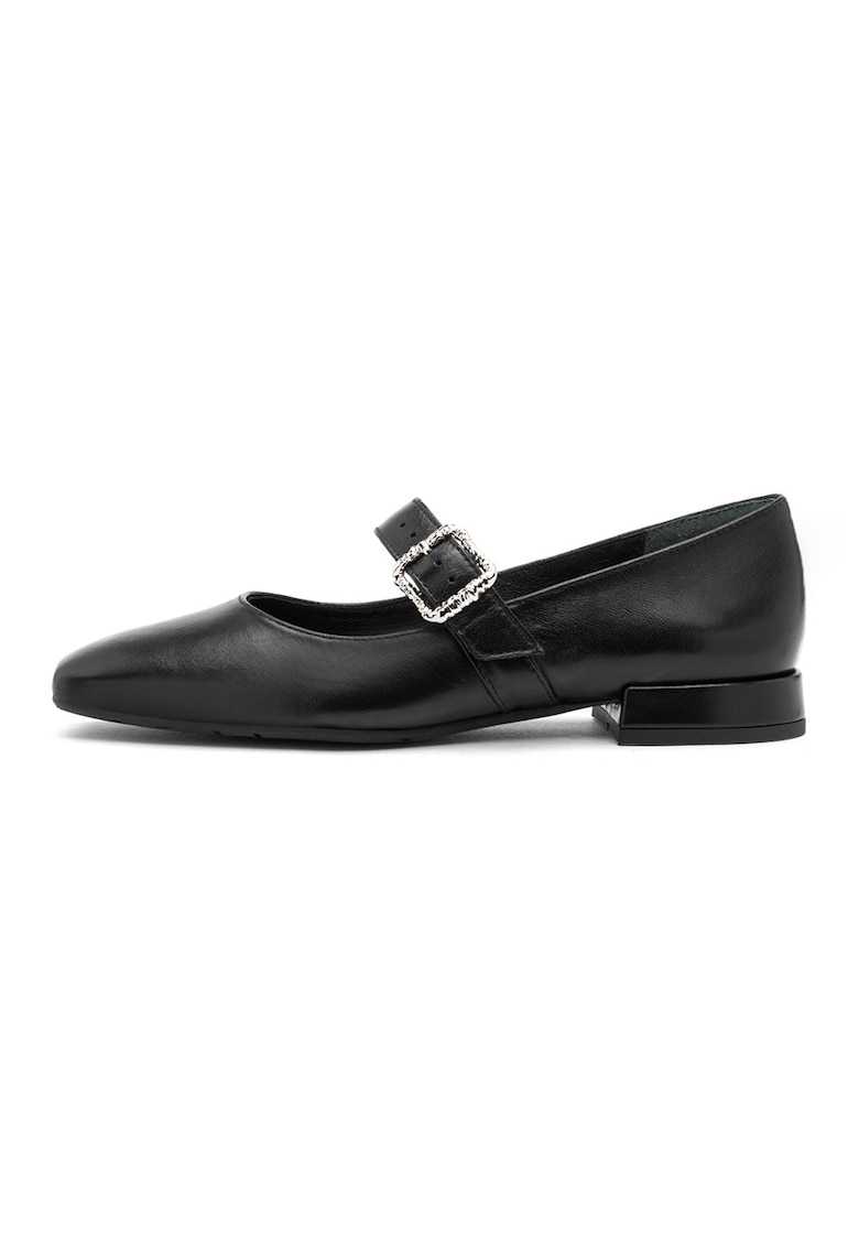 Balerini Mary Jane de piele Audrey - Negru
