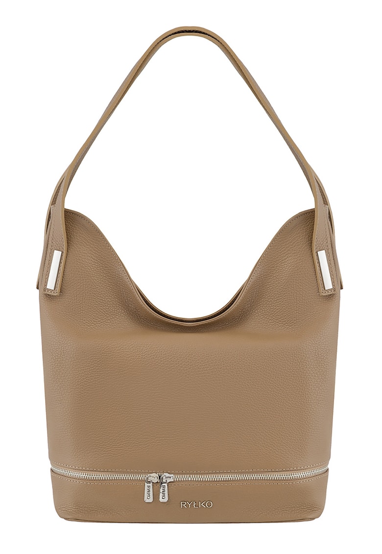 Geanta hobo din piele - Maro camel