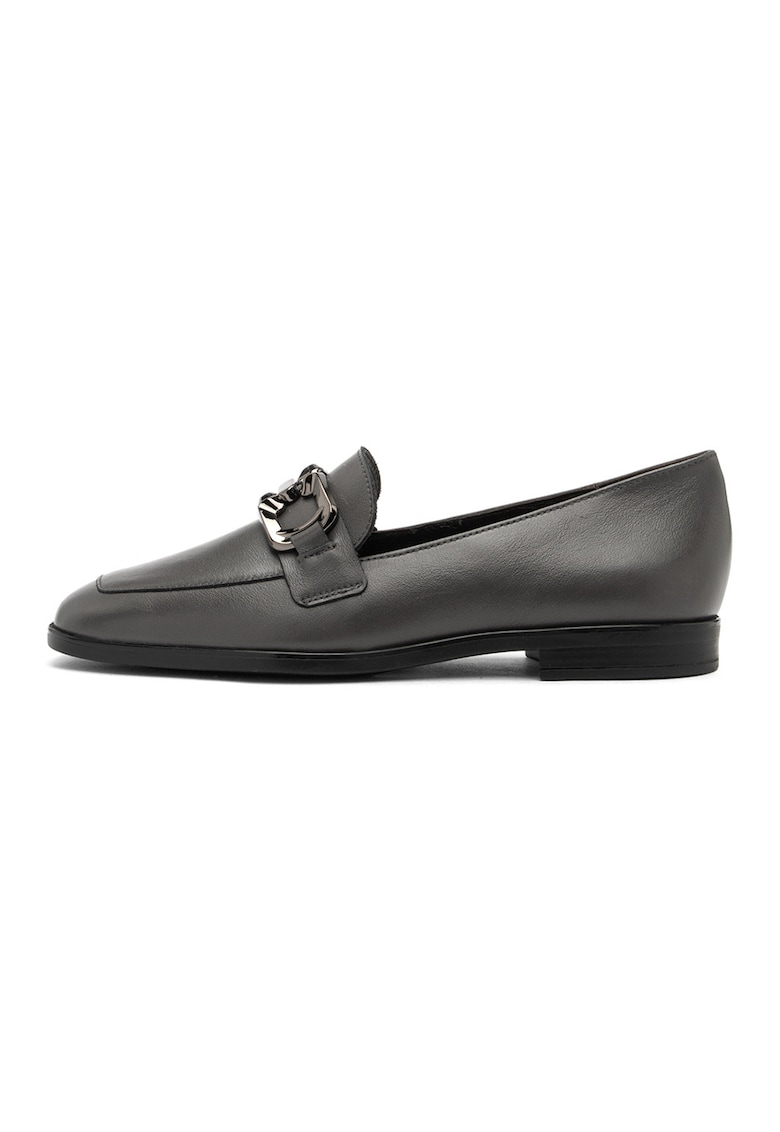 Pantofi loafer cu accesoriu decorativ - Gri inchis