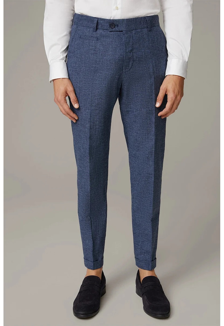 Pantaloni regular fit cu buzunare frontale - Albastru