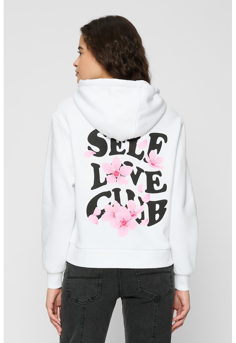 Hanorac cu imprimeu pe partea din spate - Alb -