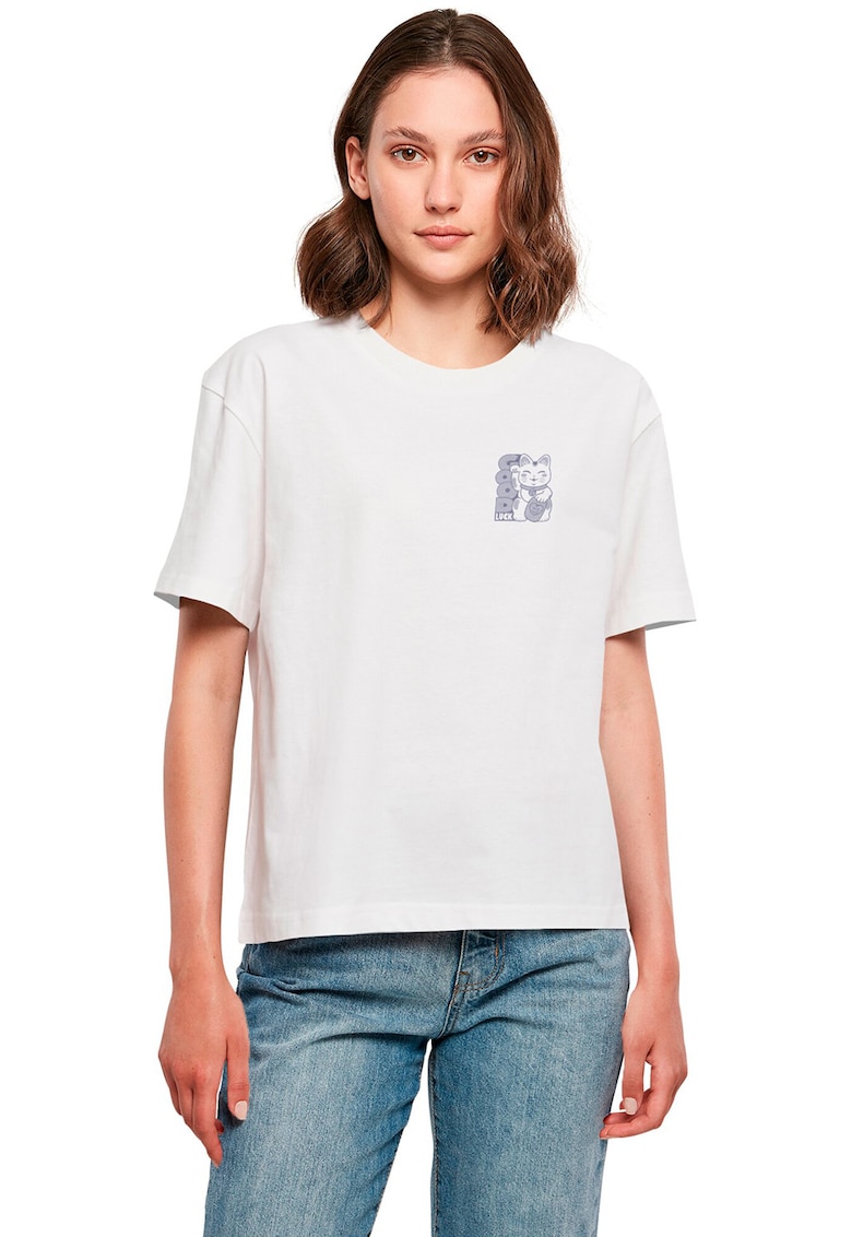 Tricou cu imprimeu pe spate - Alb