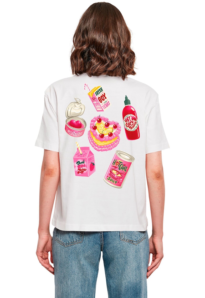 Tricou cu imprimeu grafic pe spate Tricou cu imprimeu grafic pe spate