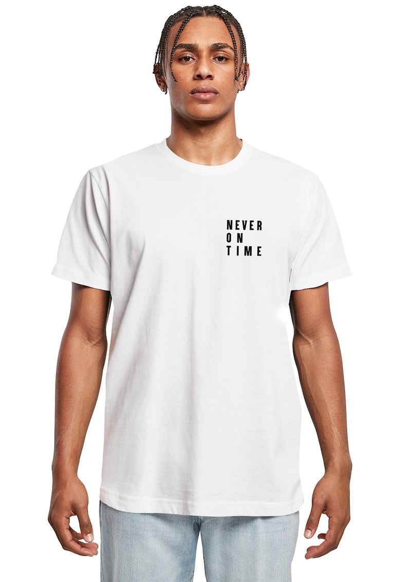 Tricou cu imprimeu text - Alb