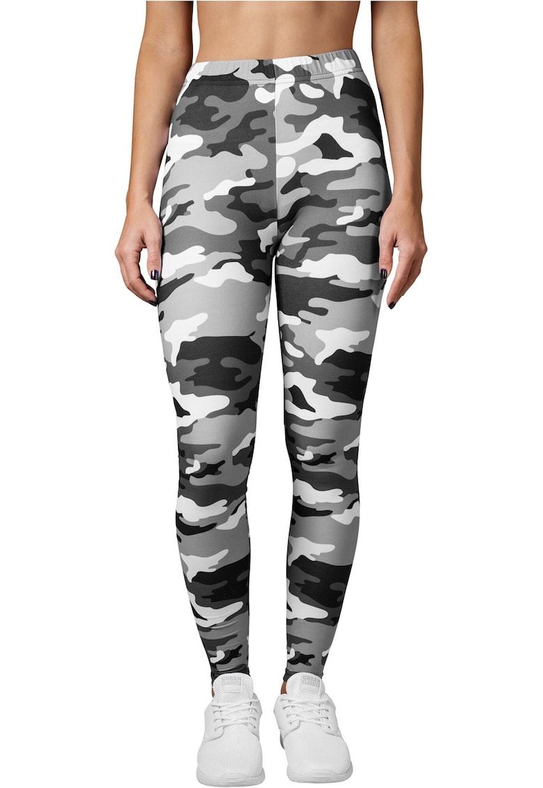 Urban Classics Colanti cu model camuflaj - Alb/Negru/Gri
