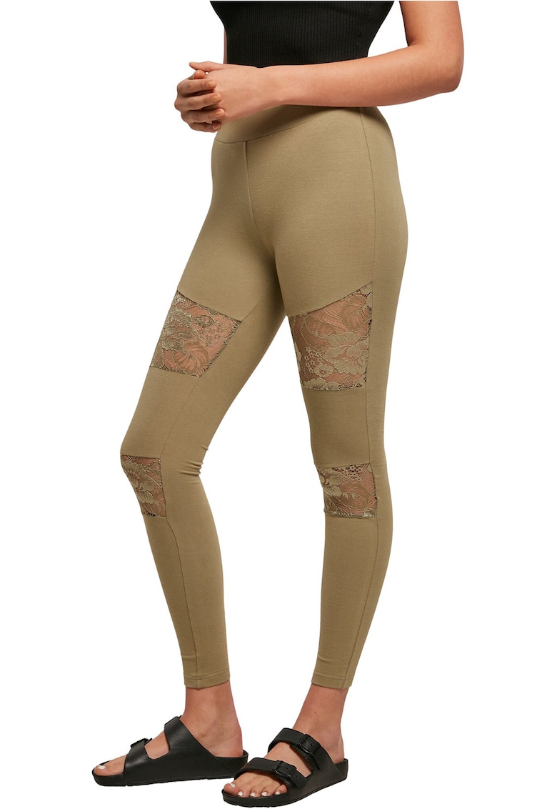 Colanti din amestec de bumbac cu insertii de dantela