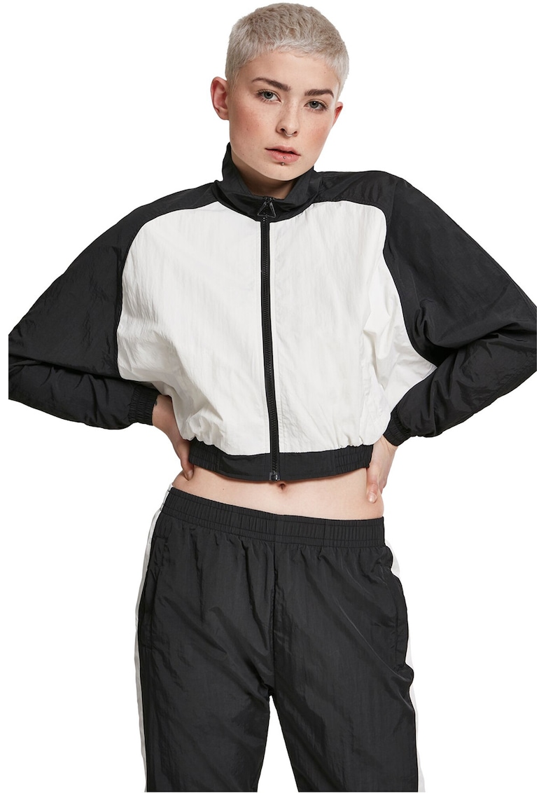 Jacheta crop cu model colorblock Jacheta crop cu model colorblock