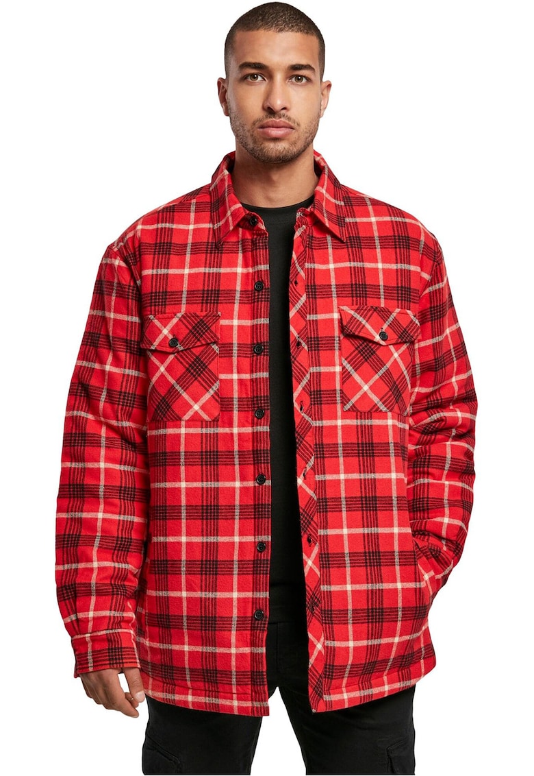 Jacheta-camasa cu model in carouri si buzunare pe piept