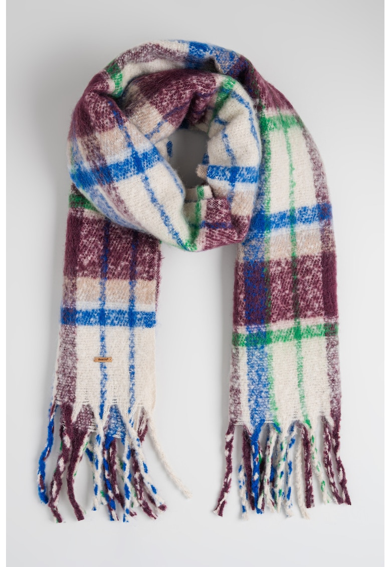 Fular cu model in carouri si franjuri Loriant