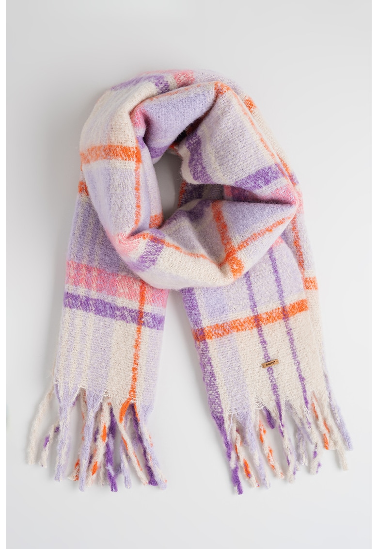 Fular cu model in carouri si franjuri Loriant