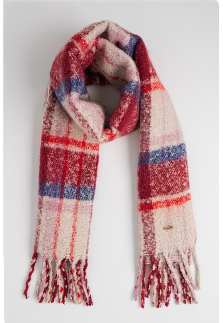 Fular cu model in carouri si franjuri Loriant