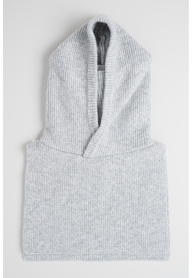 Guler din amestec de lana cu gluga Darty - Gri deschis melange