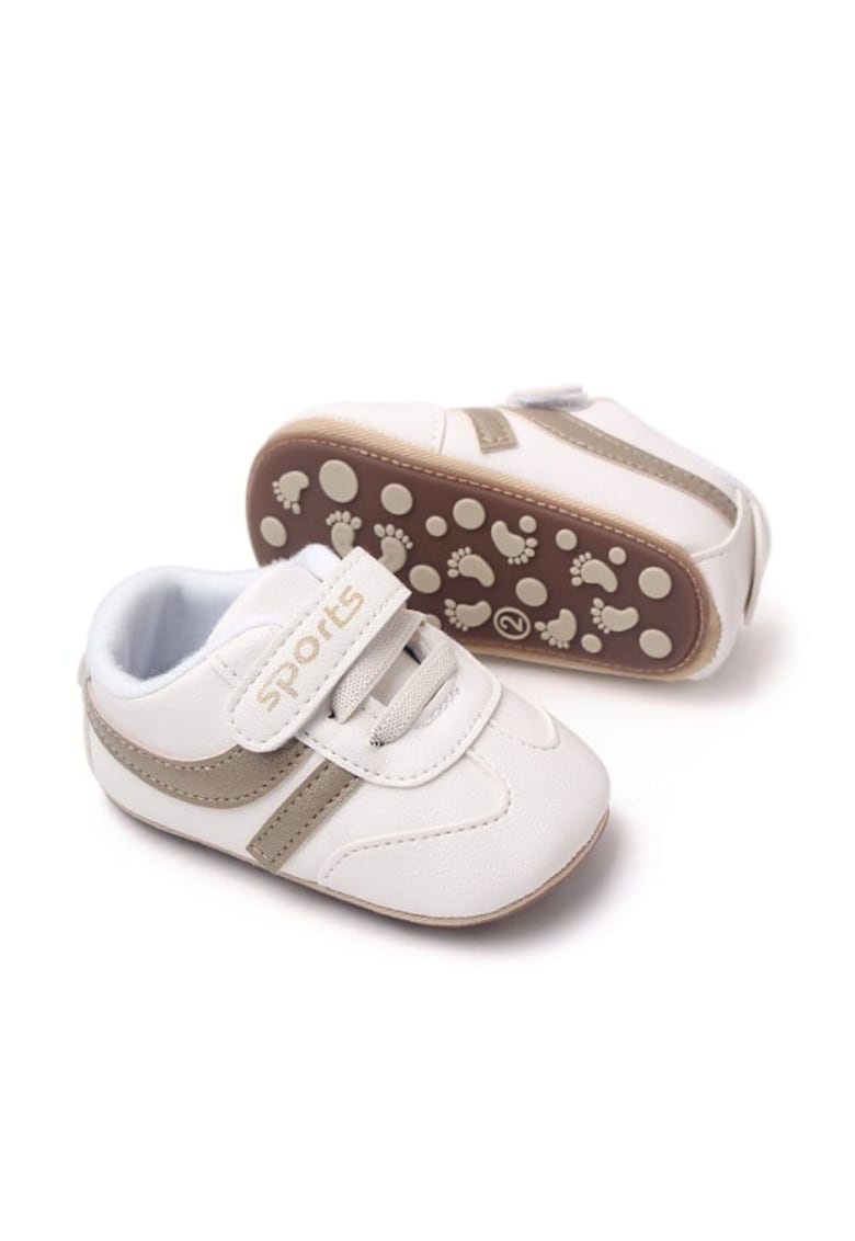 Pantofi sport Model AL 19204 - Pentru bebelusi - Piele ecologica - Baieti - Alb -