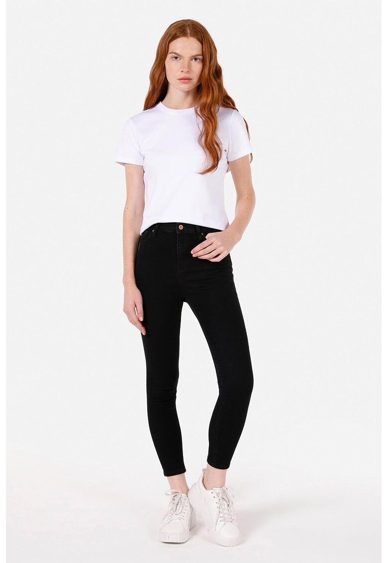Blugi crop skinny - Negru