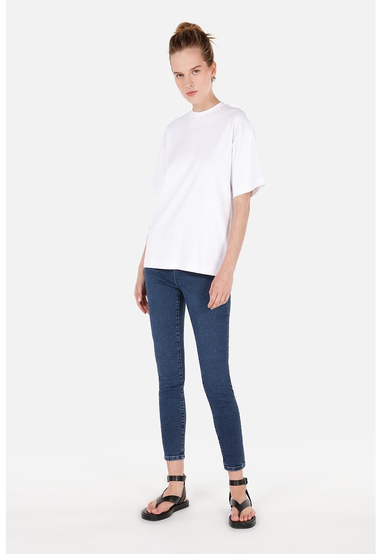 Blugi skinny cu talie inalta - Albastru royal