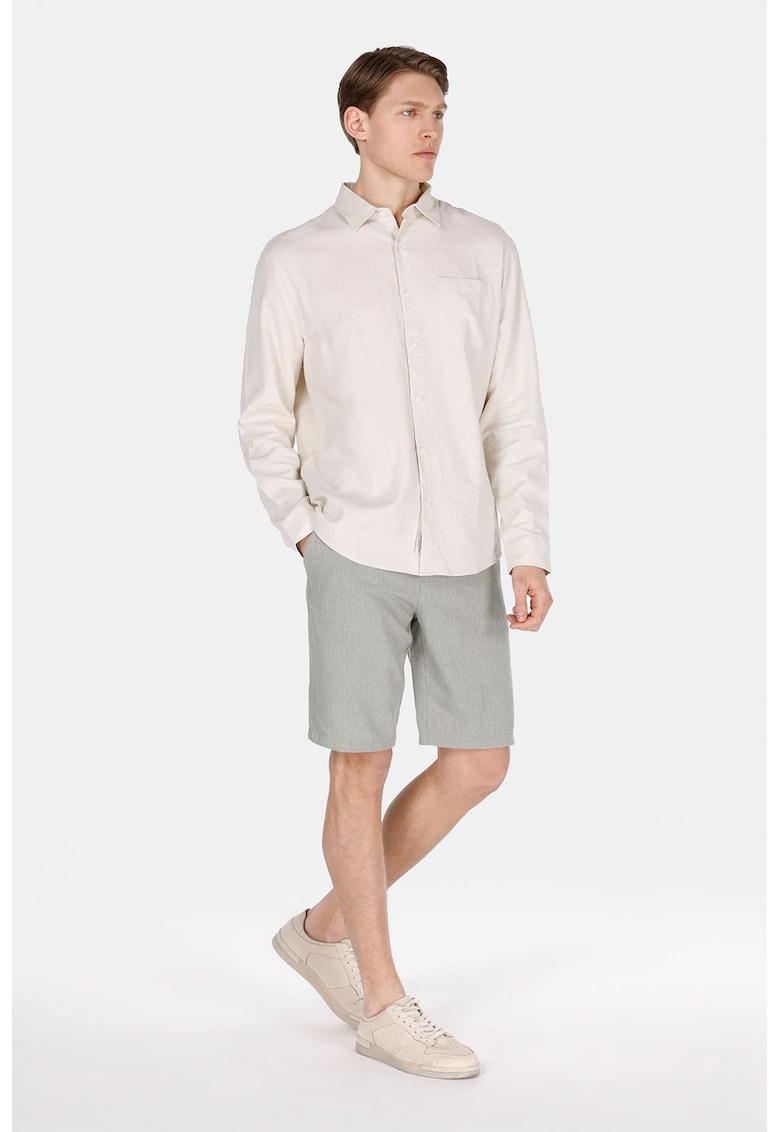 Pantaloni scurti din amestec de in cu talie ajustabila Pantaloni scurti din amestec de in cu talie ajustabila