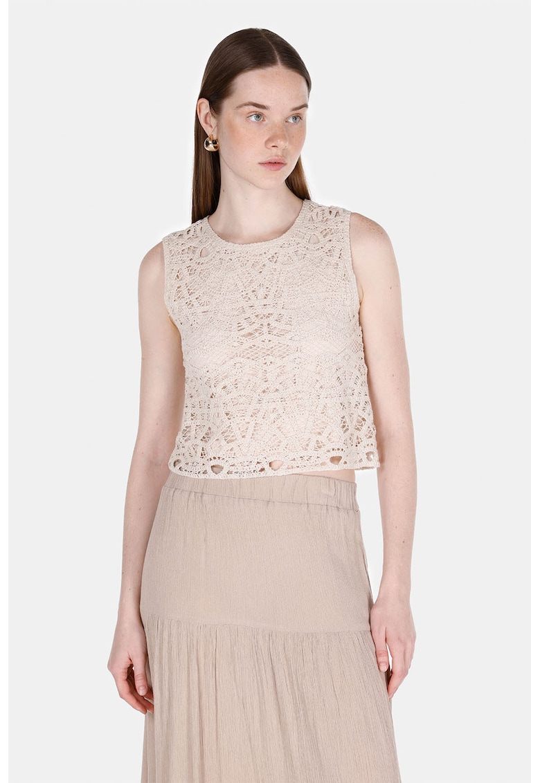 Bluza crop din amestec de bumbac