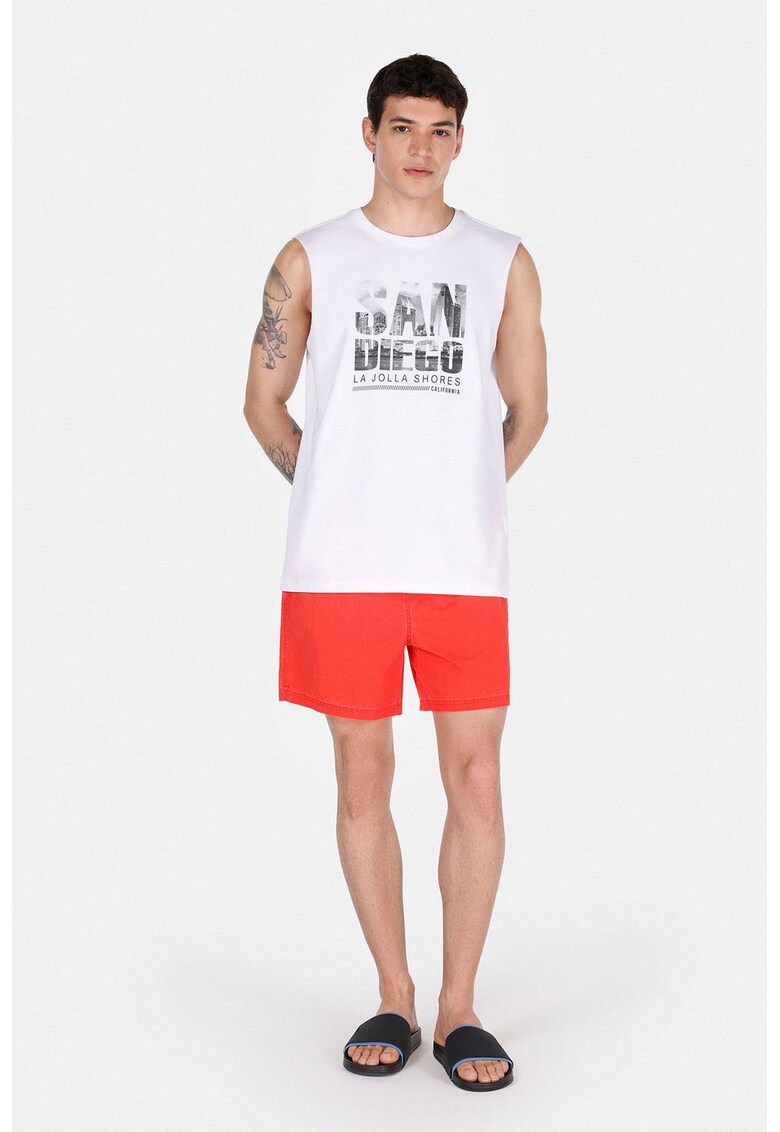 Pantaloni scurti de baie cu snururi - Coral