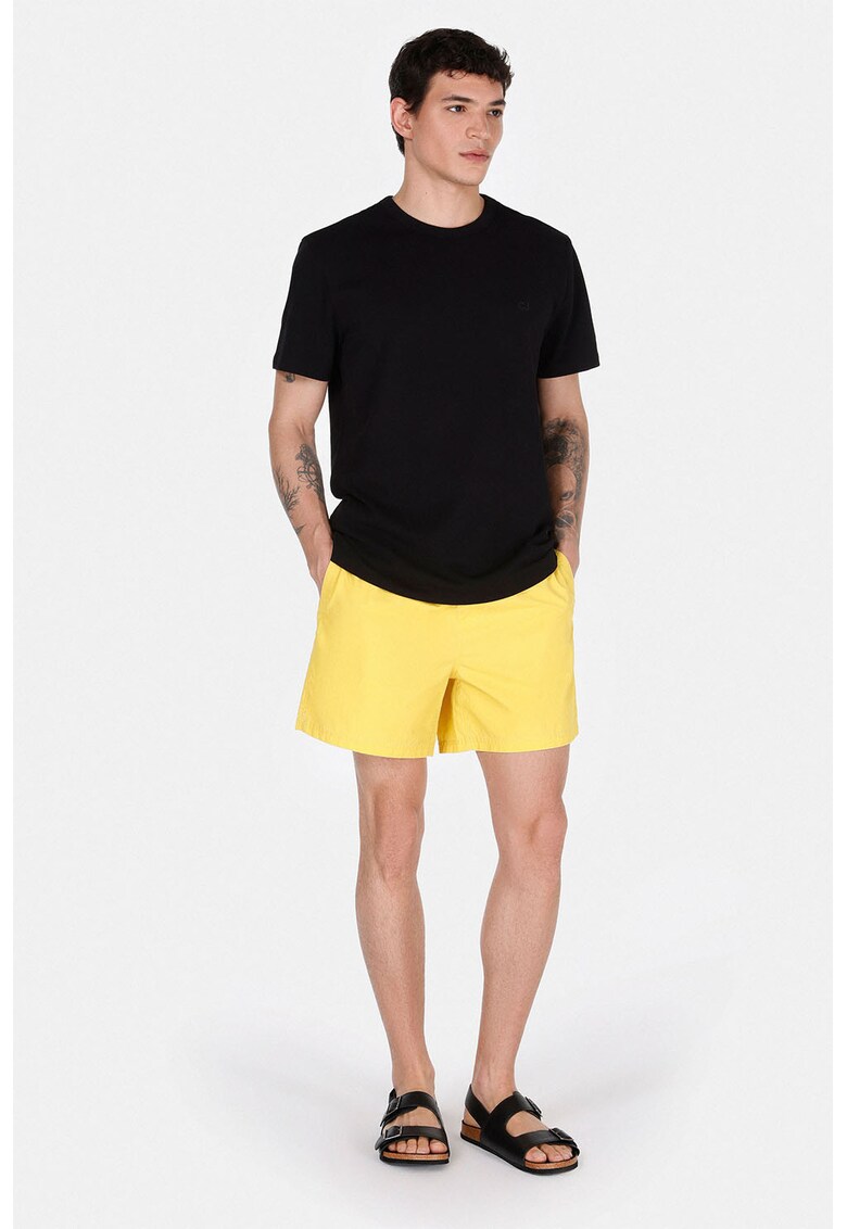 Pantaloni scurti de baie cu snururi - Galben pai