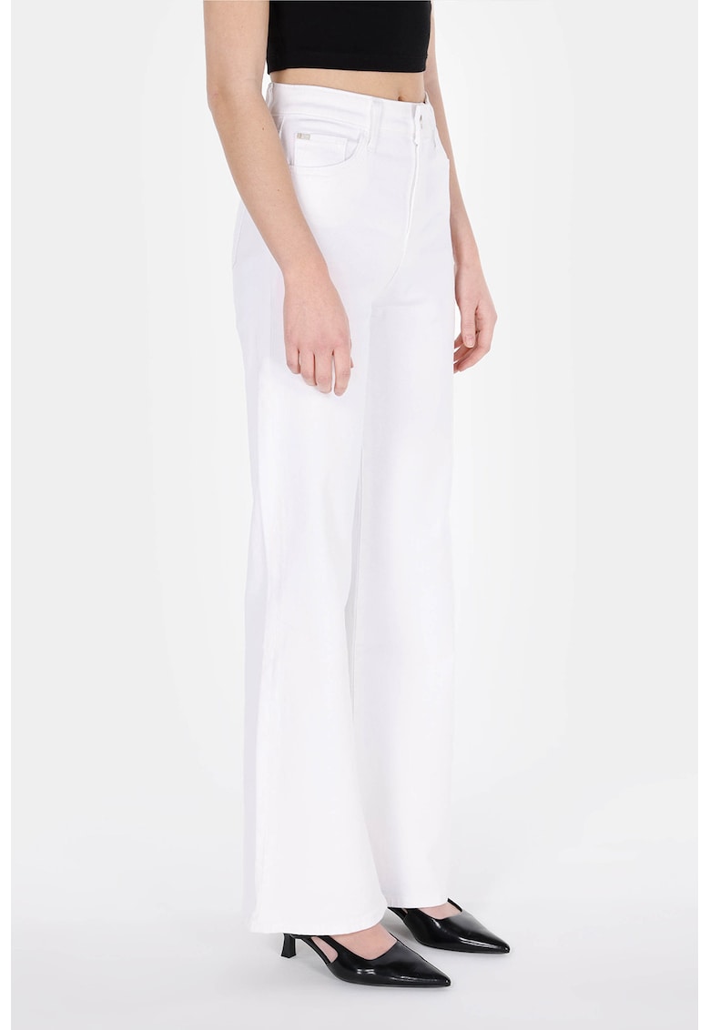 Pantaloni cu talie inalta - Alb optic