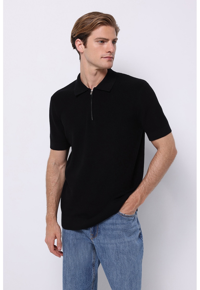 Pulover regular fit cu maneci scurte