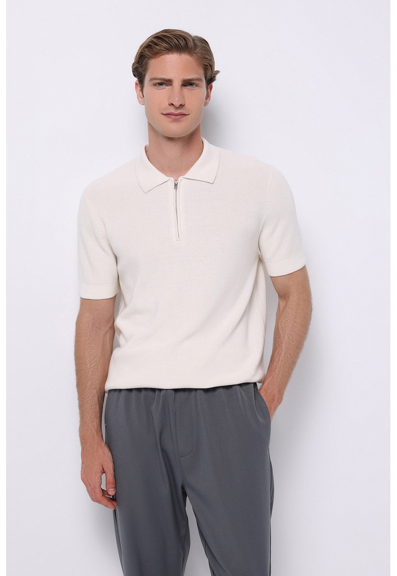 Pulover regular fit cu maneci scurte