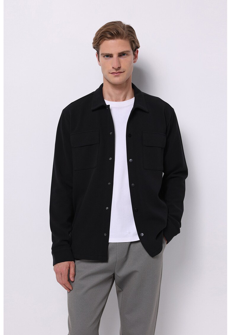 Jacheta-camasa din amestec de bumbac cu capse