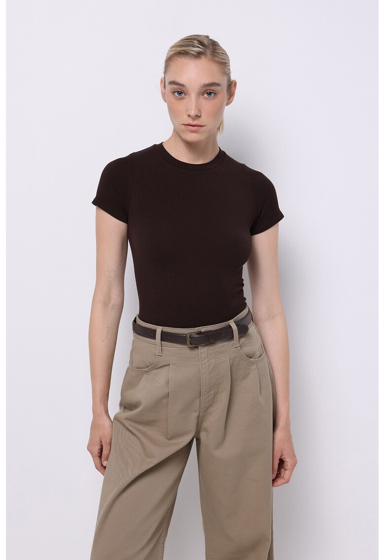 Trocou slim fit uni - Maro inchis
