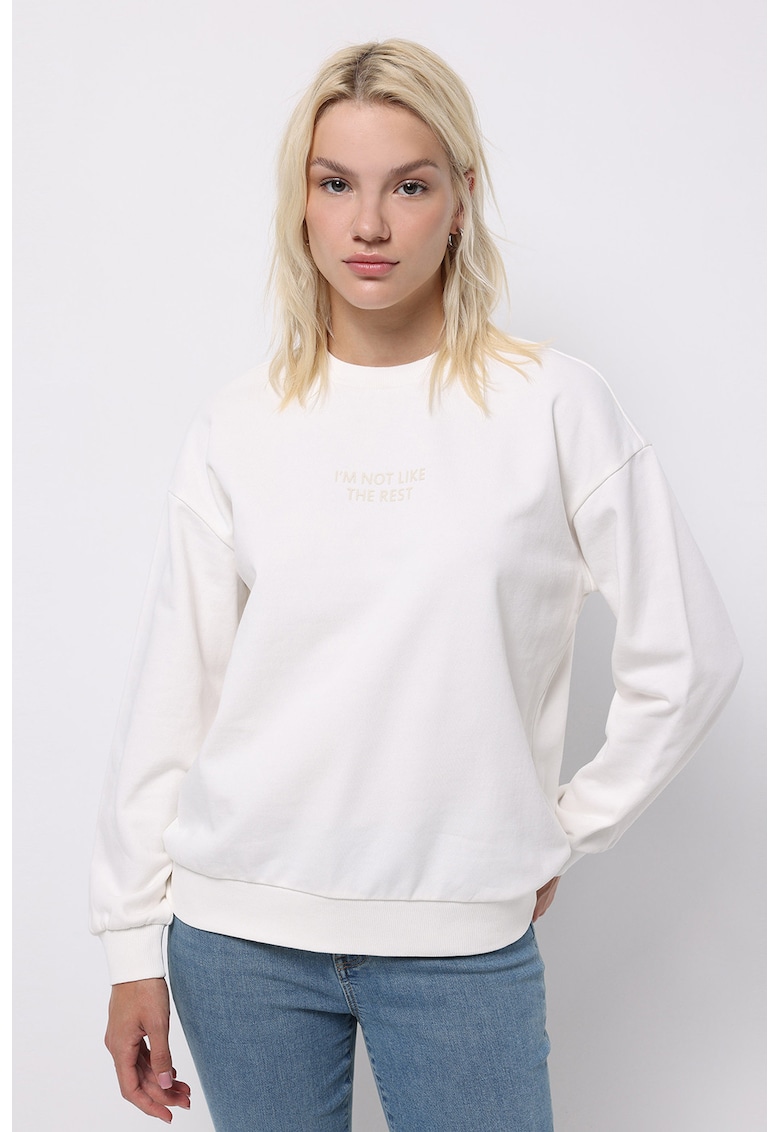 Bluza de trening cu maneci cazute si text