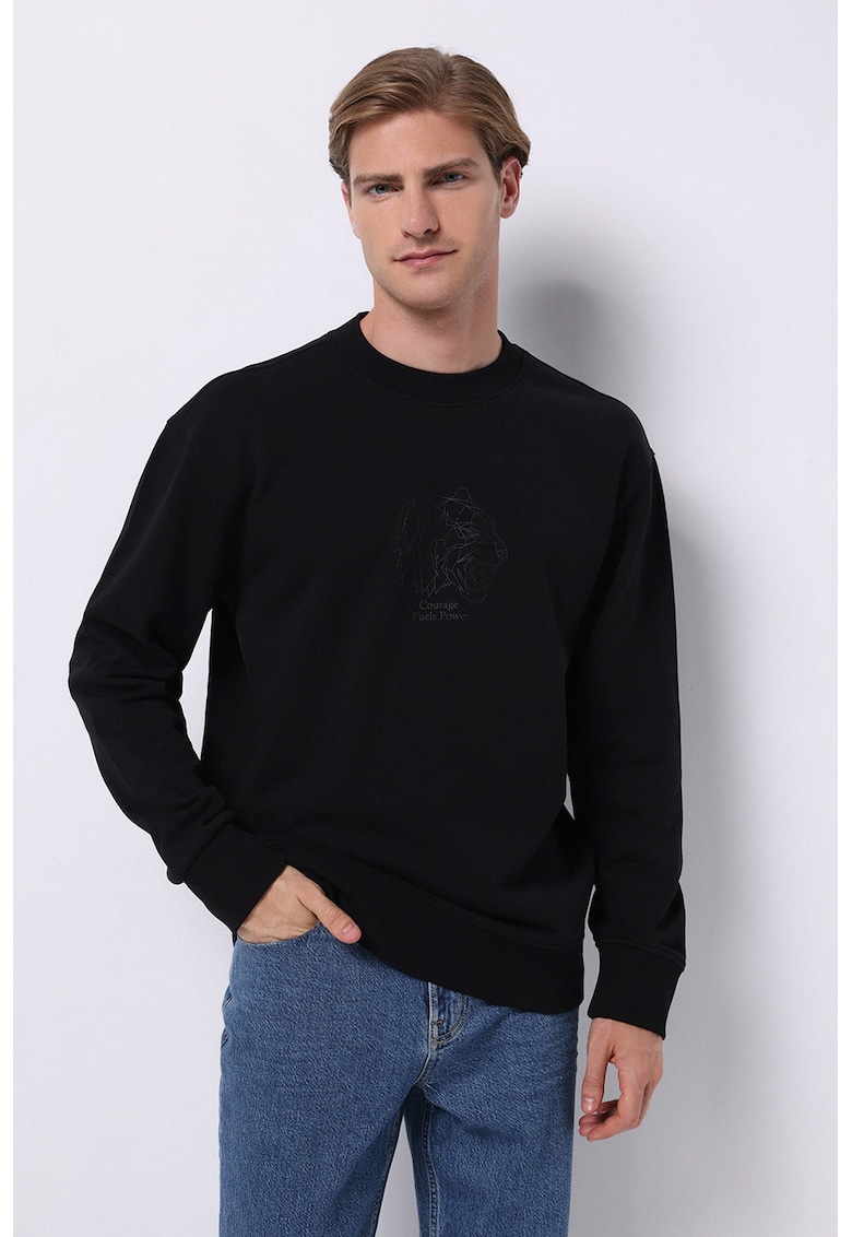 Bluza de trening din bumbac cu croiala lejera