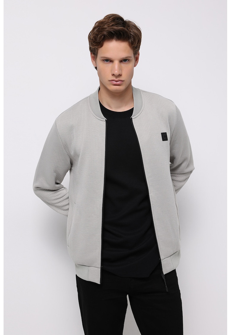 Jacheta bomber cu fermoar si buzunare laterale