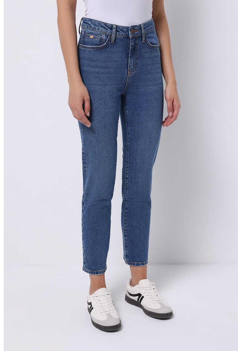 Blugi regular fit cu talie inalta
