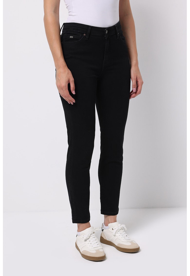 Blugi crop slim fit - Negru
