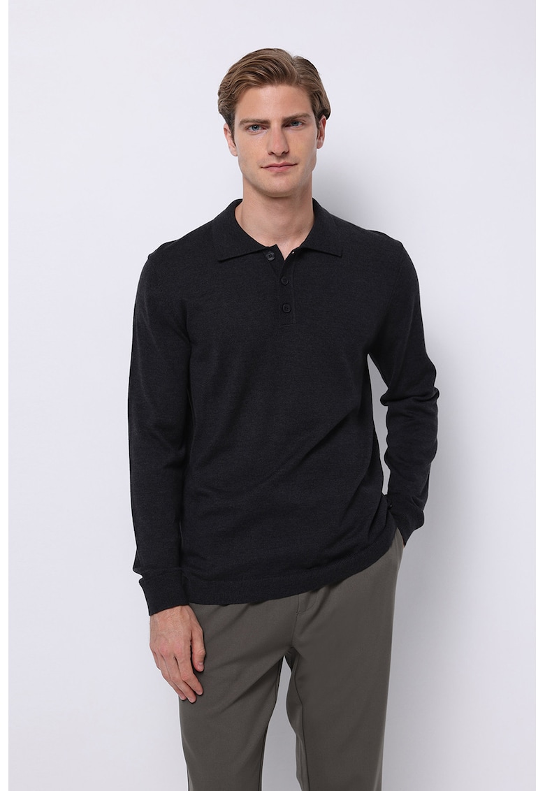 Pulover polo tricotat fin