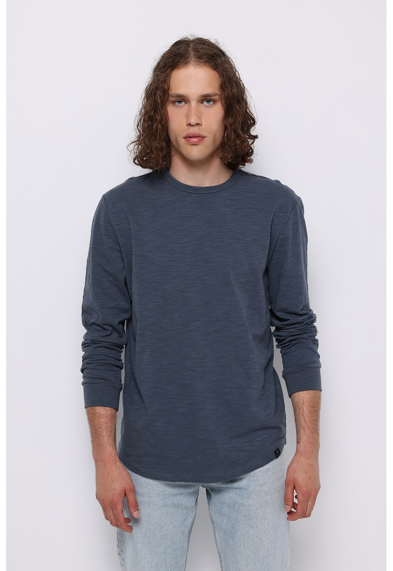 Bluza uni cu decolteu la baza gatului