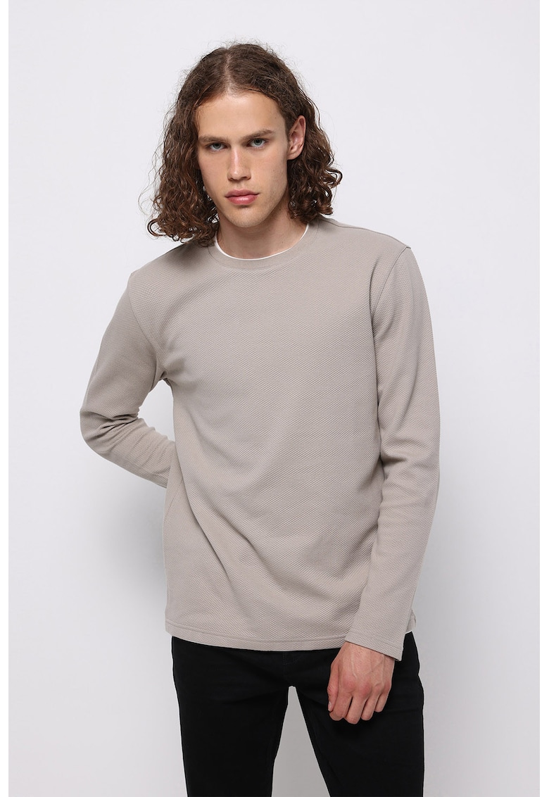 Colins Bluza regular fit cu decolteu la baza gatului - Maro nisip