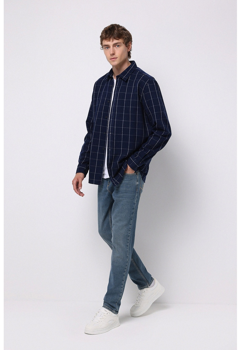 Blugi regular fit cu talie medie - Albastru prafuit