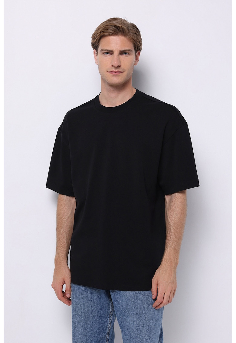 Colins Tricou supradimensionat uni - Negru