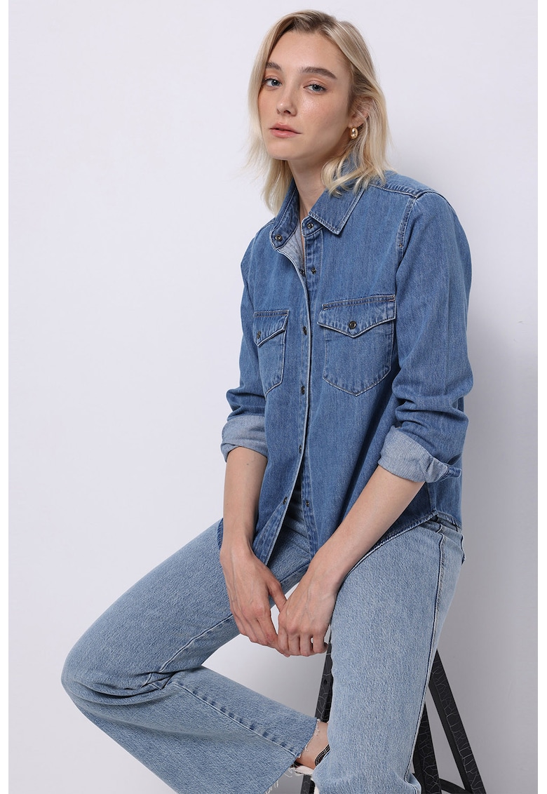 Camasa din denim cu capse
