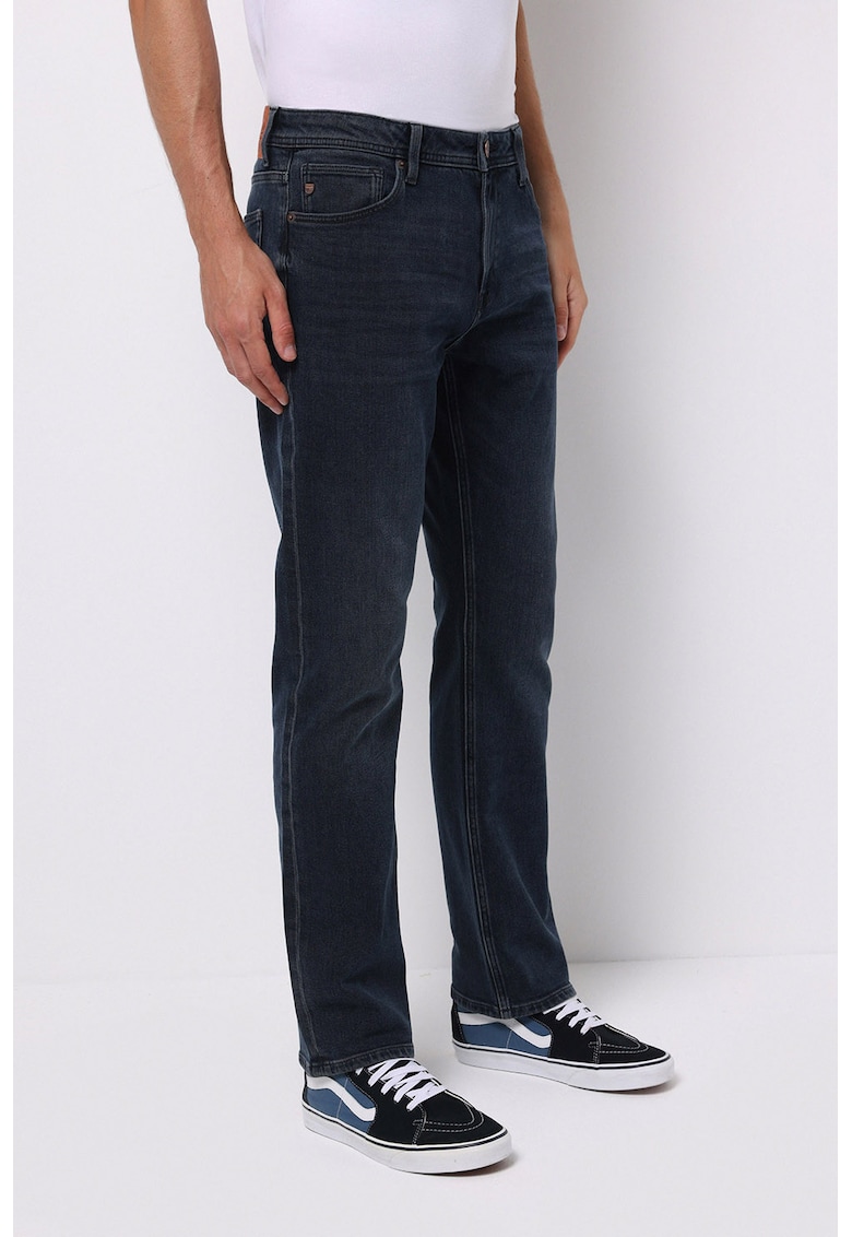 Blugi regular fit cu 5 buzunare David - Albastru inchis melange