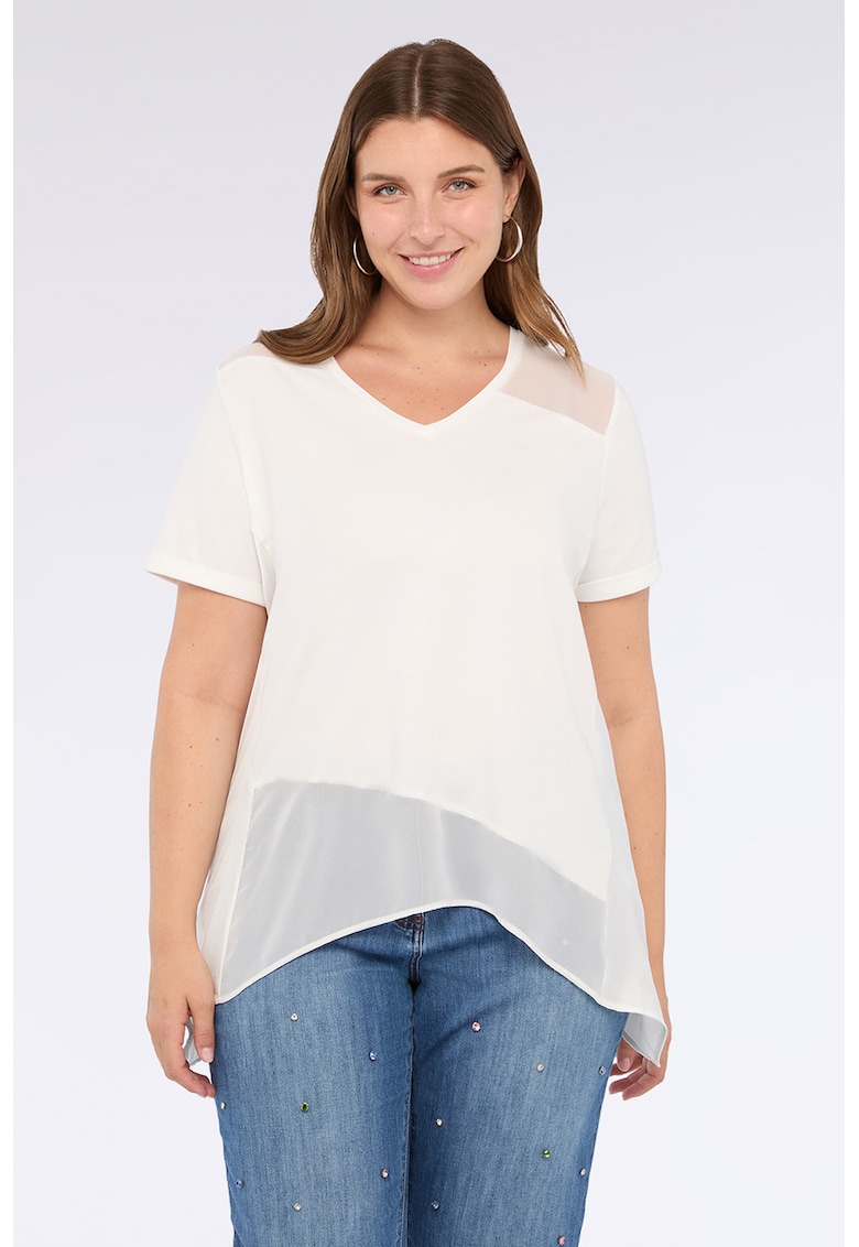 Bluza din amestec de modal cu maneci scurte