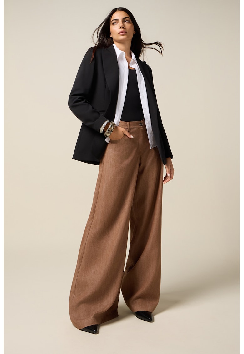 Pantaloni eleganti din lyocell si croiala ampla